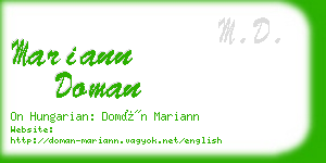 mariann doman business card